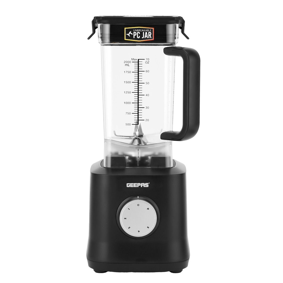 Geepas GSB44078 Professional Blender, 1800W Powerful Motor - 2L Unbreakable PC Jar, Stainless Steel 6 Leave Blade, Countertop Blender For Milkshake Fruit Smoothie Maker