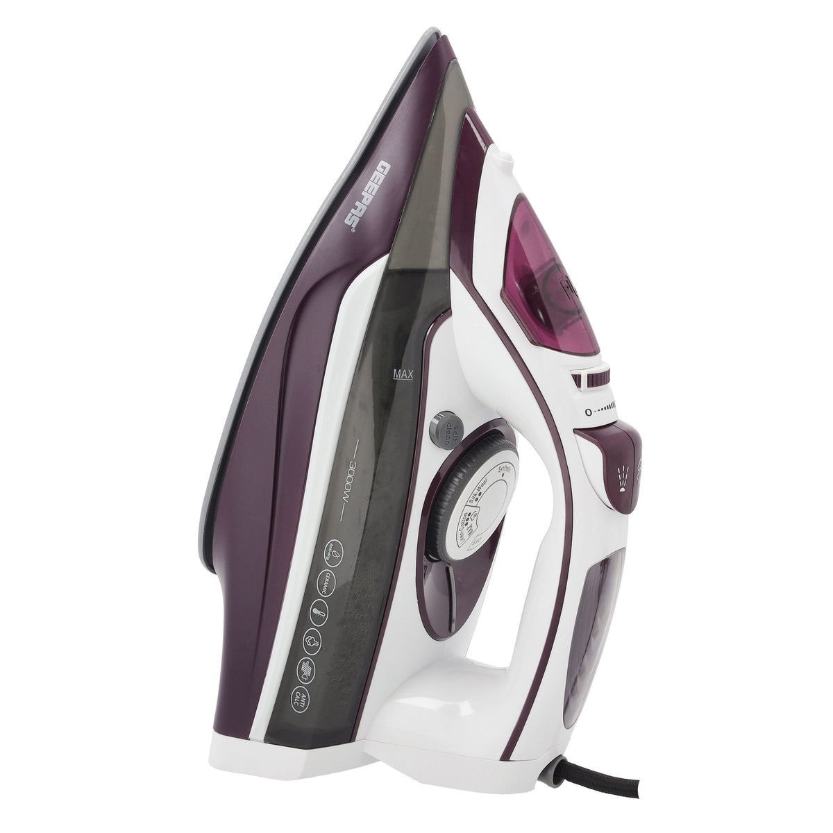 Ceramic Steam Iron, Temperature Control, GSI24025 - Ceramic Sole Plate, Wet And Dry, Self-Cleaning Function, 3000W, Powerful Steam Burst, 400ml Water Tank