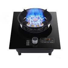 Imported Single Gas Glass Stove, Black Tempered Glass Top For Cooking, With Flameout Protection