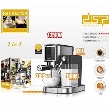DSP KA-3104 Professional Espresso Coffee Machine with Milk Frother Wand & 700ML Milk Tank 20 Bar Pressure