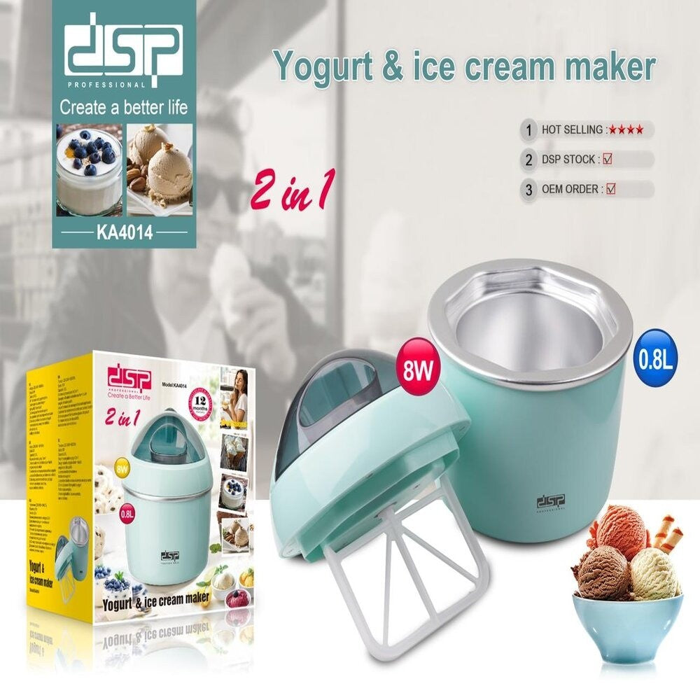 DSP 2 in 1 Electric Ice Cream Maker & Yogurt Maker KA4014 0.8L 8W