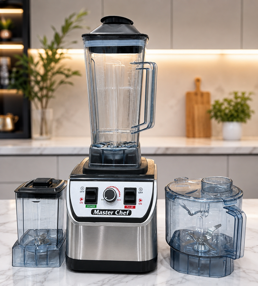 Master Chef 3-in-1 Commercial Blender 2L 1000W | Heavy Duty Blender, Grinder & Chopper