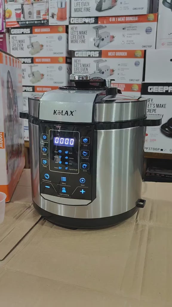Original Kolax 6 Liter Electric Pressure Cooker Rice Cooker, Steamer, Stewpot, All In One Multi Cooker