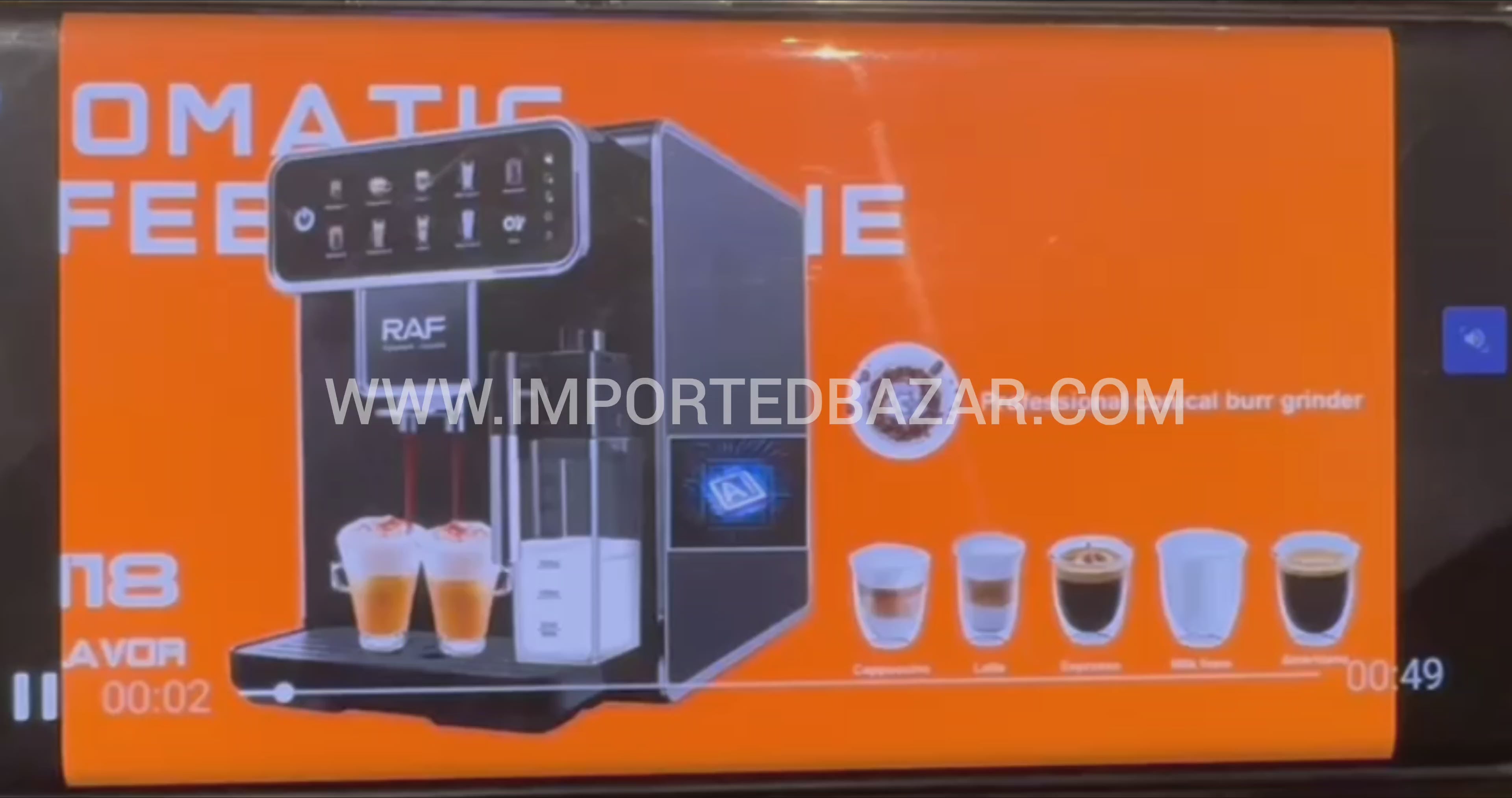 RAF Pump Coffee Machine Semi-automatic Espresso Machine Steam Milk Foam Machine R.118