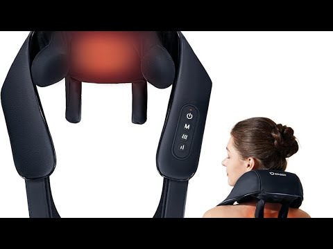 Imported Cordless Deep Tissue 4D Expert Kneading Massage, Neck and Shoulder Massage Pillow for Neck, Traps, Back and Leg Pain Relief