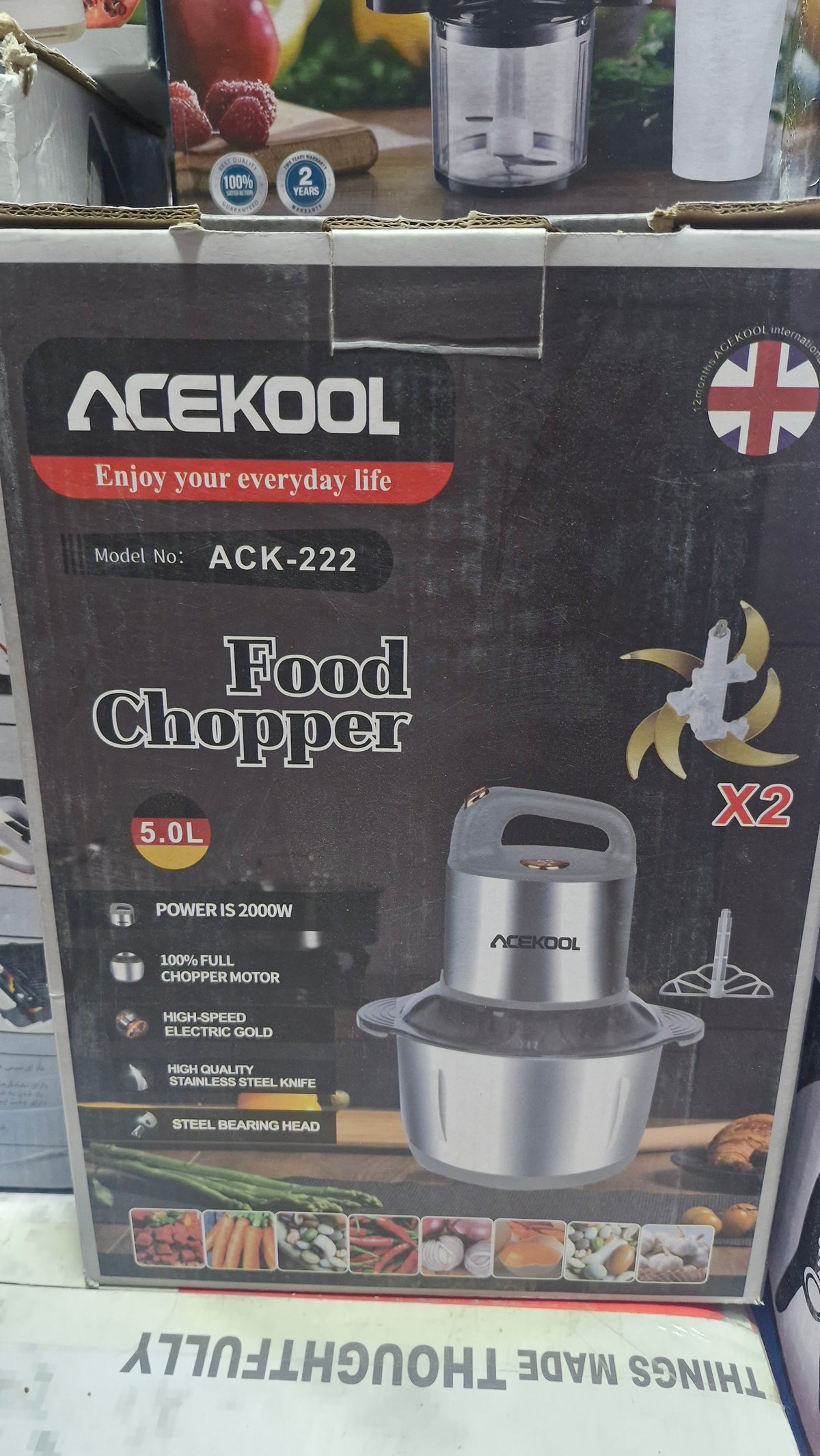 ACEKOOL 5L Food Chopper 4 In 1 | 2000W | ACK-222