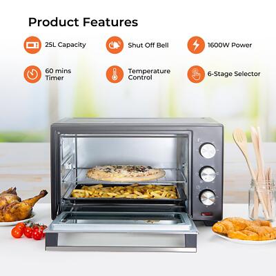 Japanese 25L Electric Baking Oven With Rotisserie & Double Tray