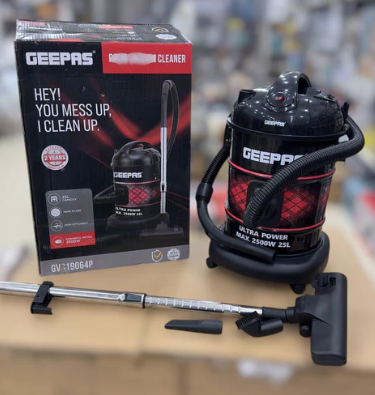 Geepas 25L Wet & Dry Stainless Steel Vacuum Cleaner 2300W GVC19011N