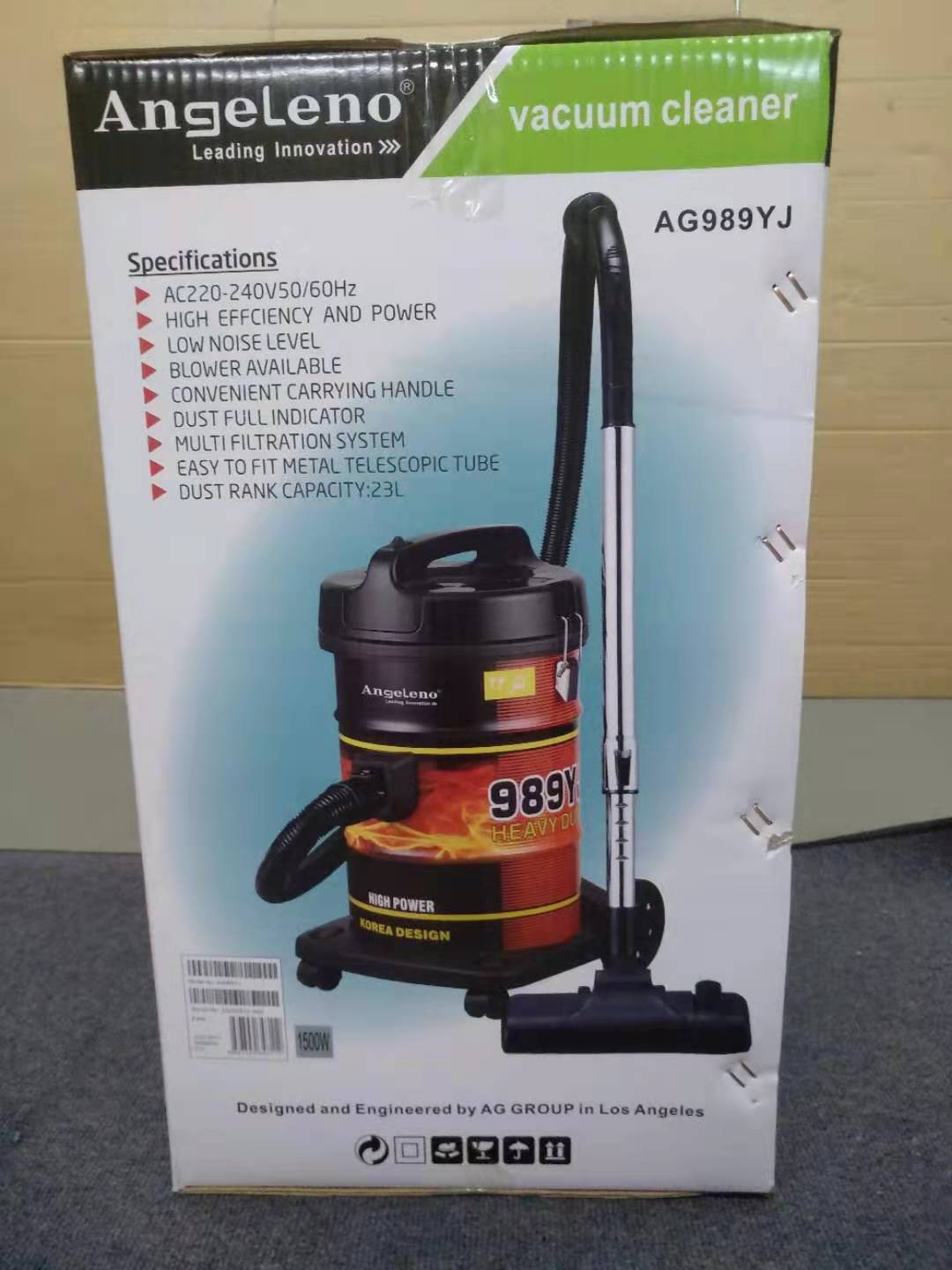 Angeleno AG 989YJ Drum Vacuum Cleaner High Power Korea Design 23 Liter