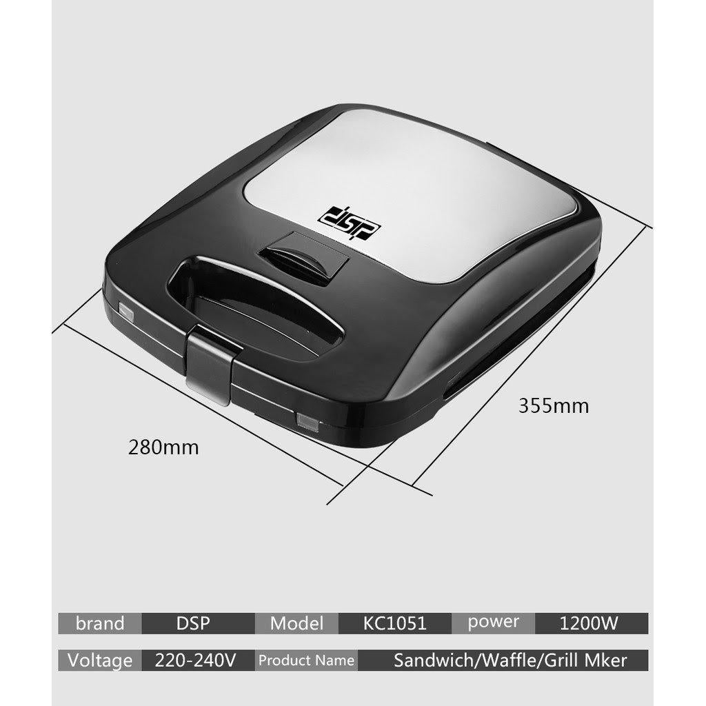 Professional 2 in 1 Multi Plates 4 Slices Electric Breakfast Panini Grill Sandwich Maker