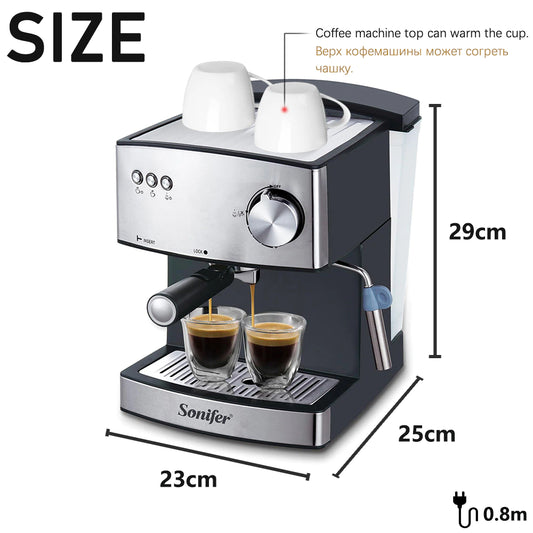 New design 15 bar pump espresso coffee machine home office electric coffee maker