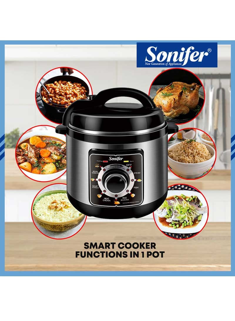 Sonifer All-In-1 Electric Pressure Cooker 6L Capacity Meat Timing Control and Heat Preservation SF-4009
