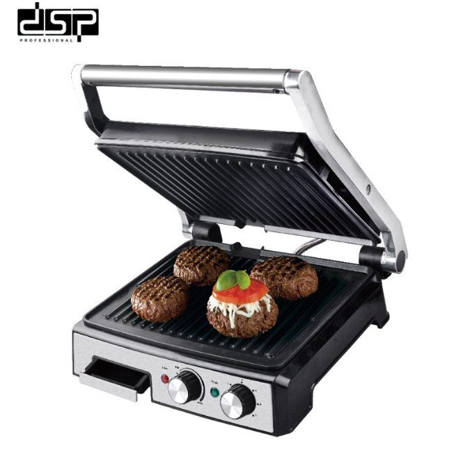 DSP 2 Slice Electric Indoor Panini Press Grill with Non-Stick Double Flat Cooking Plate