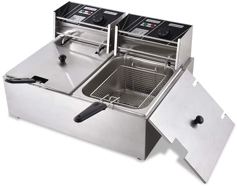 Commercial 12L Electric Dual Tank Deep Fryer