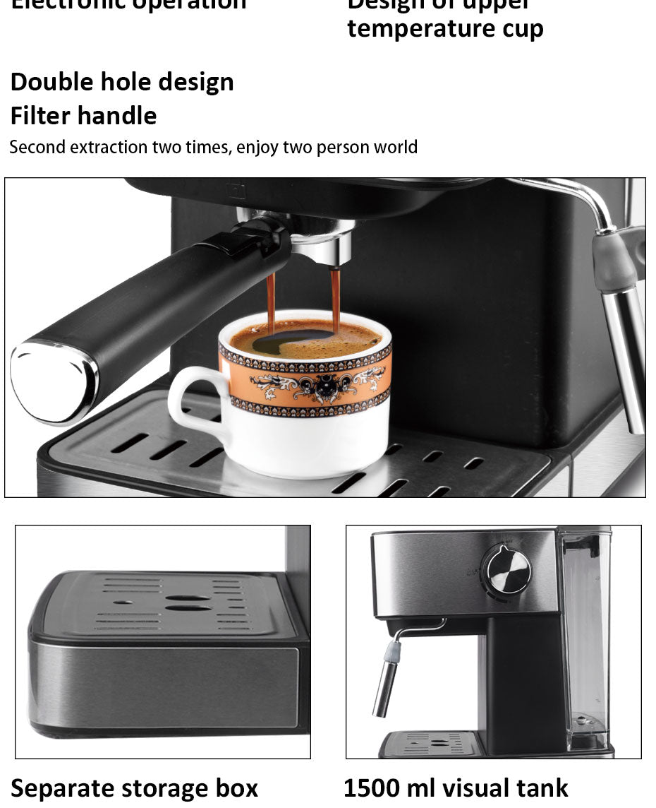 Professional Semi-automatic Coffee Machine Stainless Espresso Maker