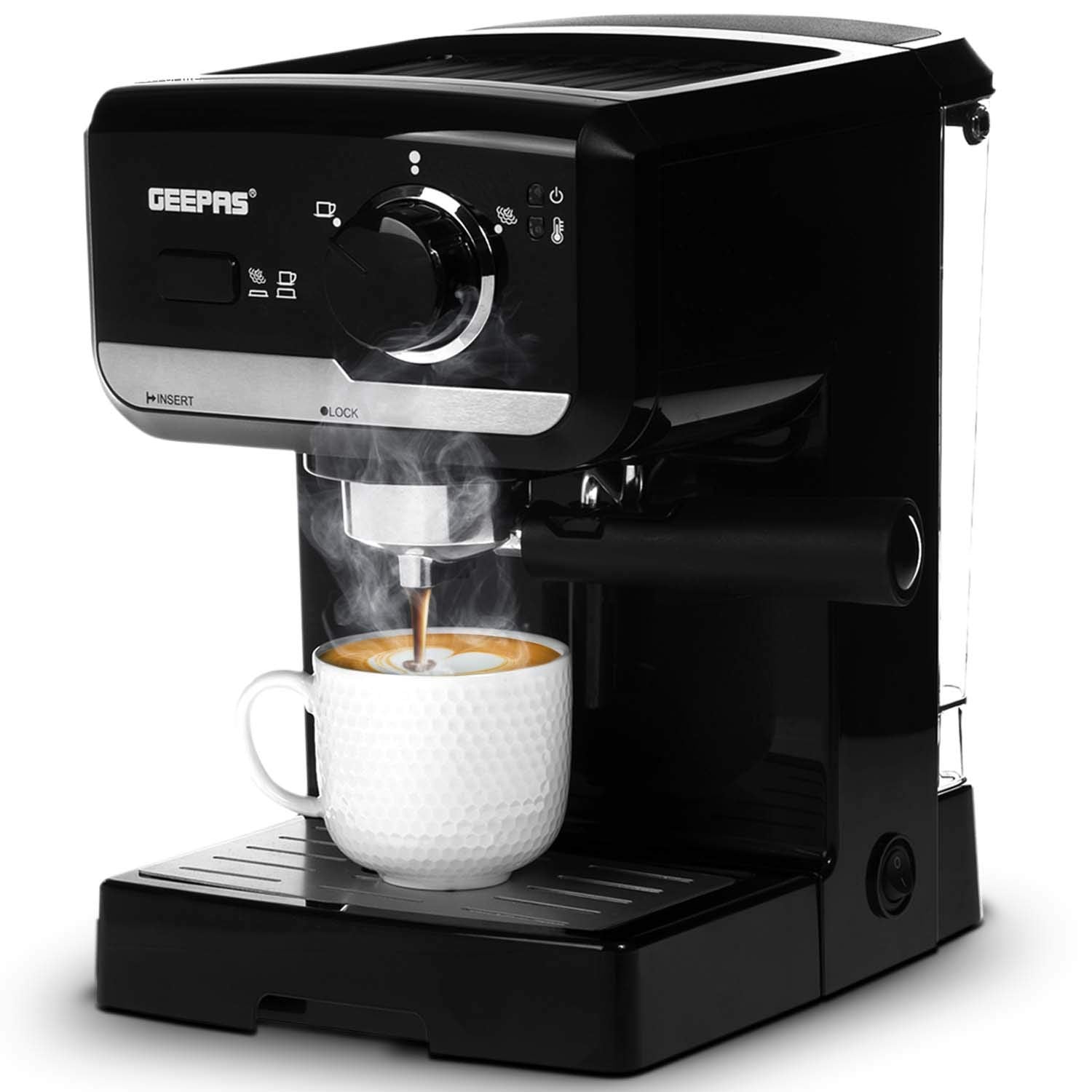 Geepas GCM 6108 Automatic Espresso Coffee Machine Cappuccino and Cafe Latte Maker