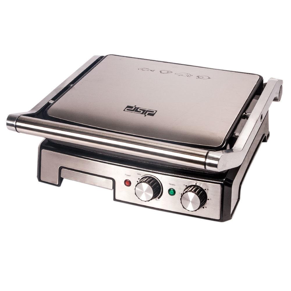 DSP 2 Slice Electric Indoor Panini Press Grill with Non-Stick Double Flat Cooking Plate
