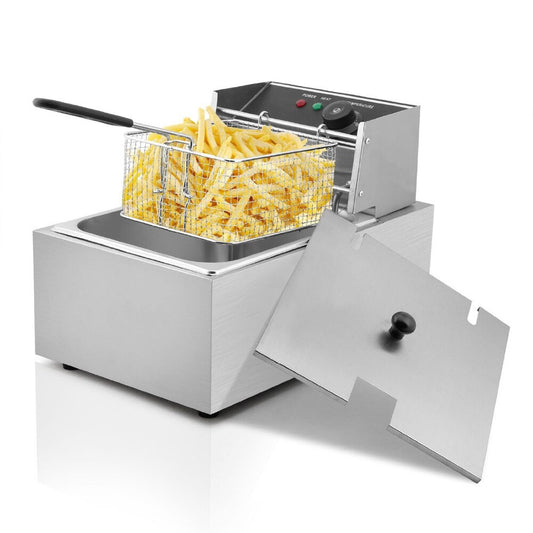 German 6 Liter Commercial Electric Deep Fryer with Adjustable Thermostat