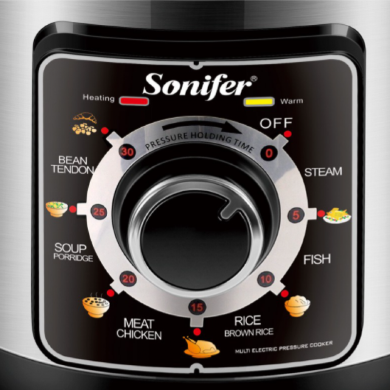 Sonifer All-In-1 Electric Pressure Cooker 6L Capacity Meat Timing Control and Heat Preservation SF-4009